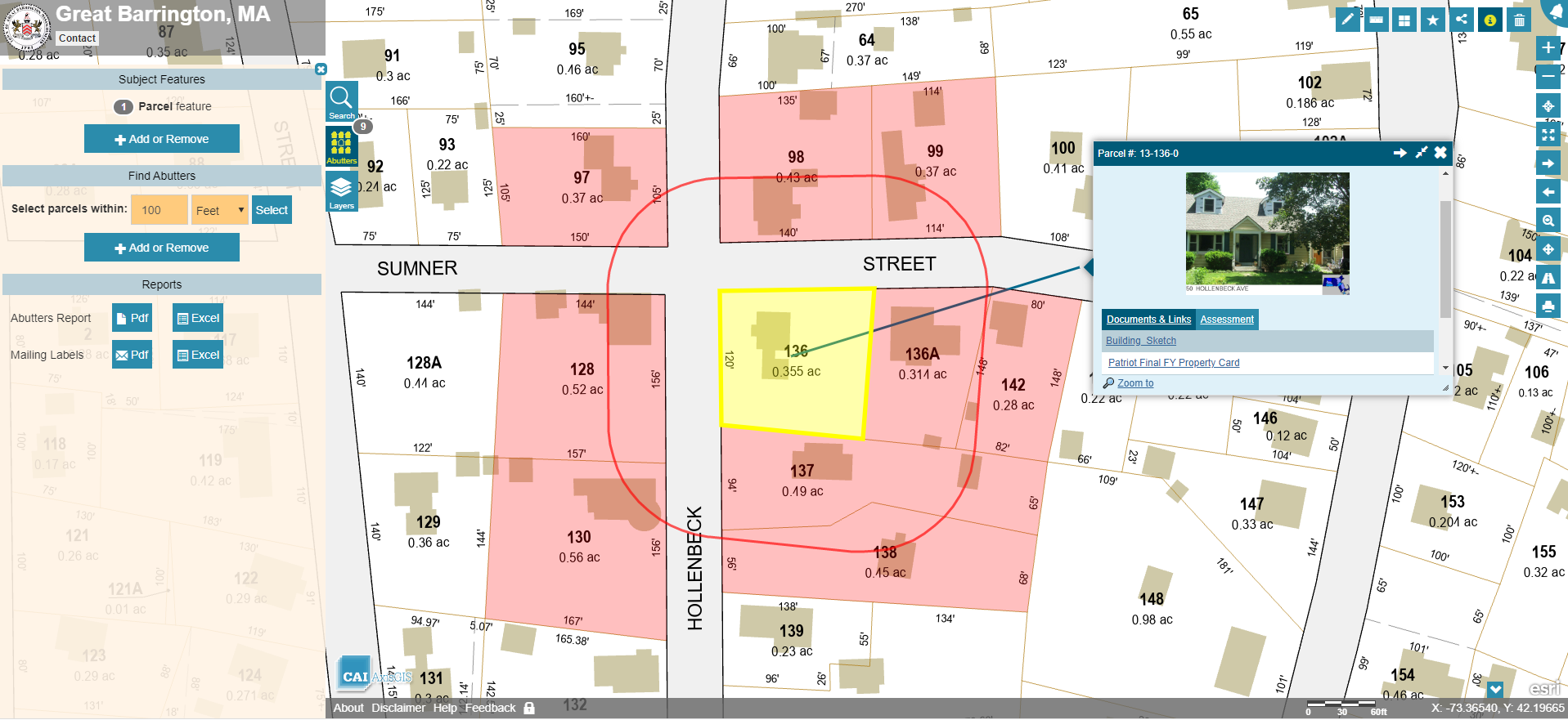 Great Barrington, MA GIS Data Reformatting and Online GIS Hosting CAI