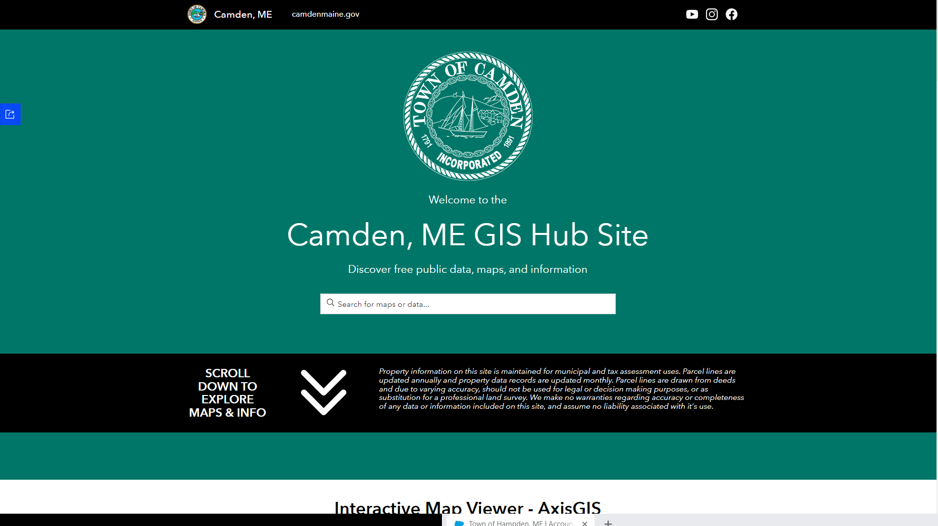 Camden, ME ArcGIS Online Hub Site CAI Technologies