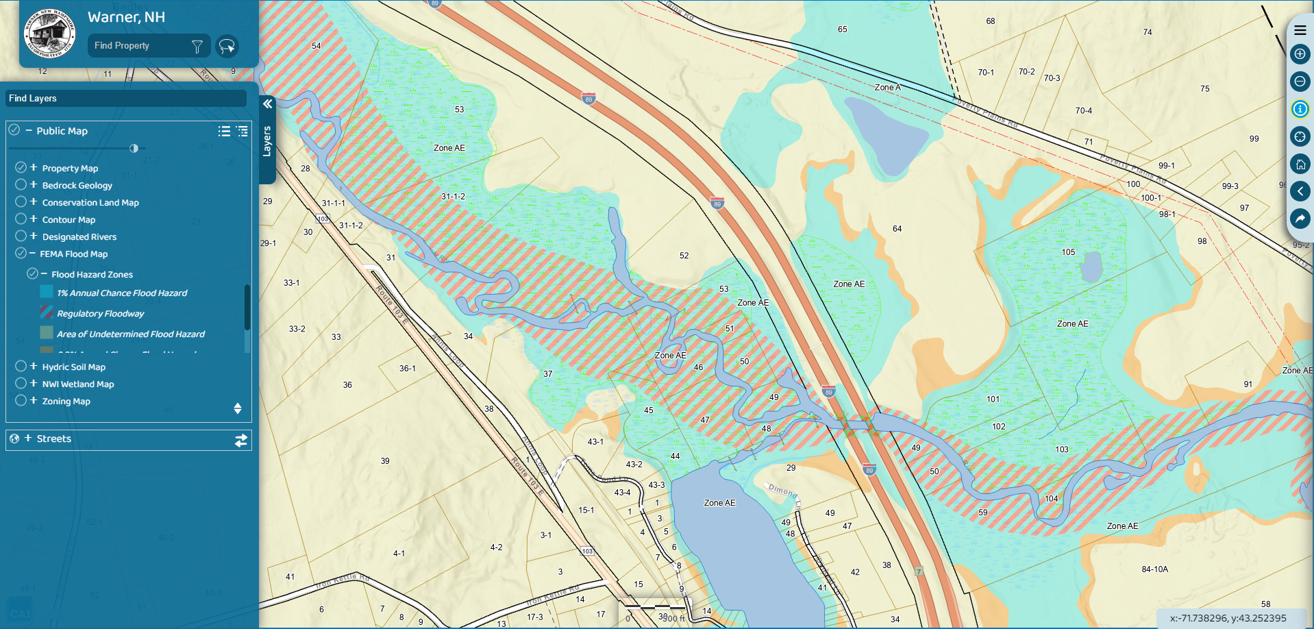 Warner, NH Tax Map Conversion, Updating and Online GIS Hosting CAI